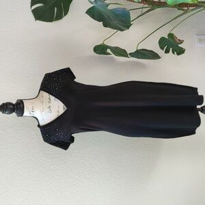 Women's L Black London Times Short Sleeve Sweater Dress